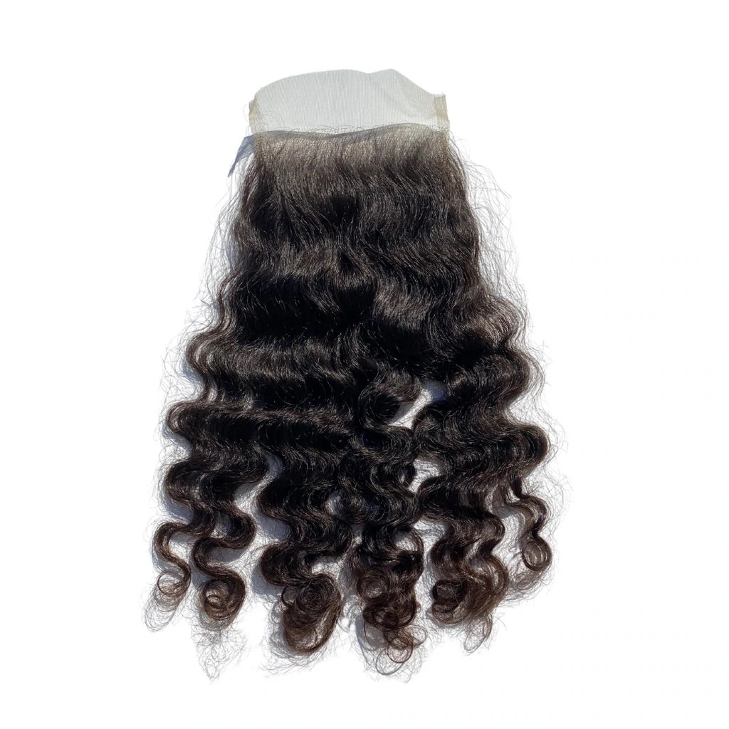 Organic curly hair closure 4x4”