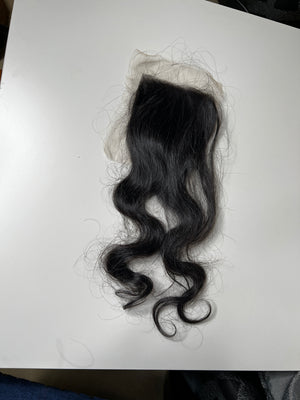 Organic wavy hair closure 5x5”