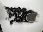 Organic wavy curly hair closure 4x4”