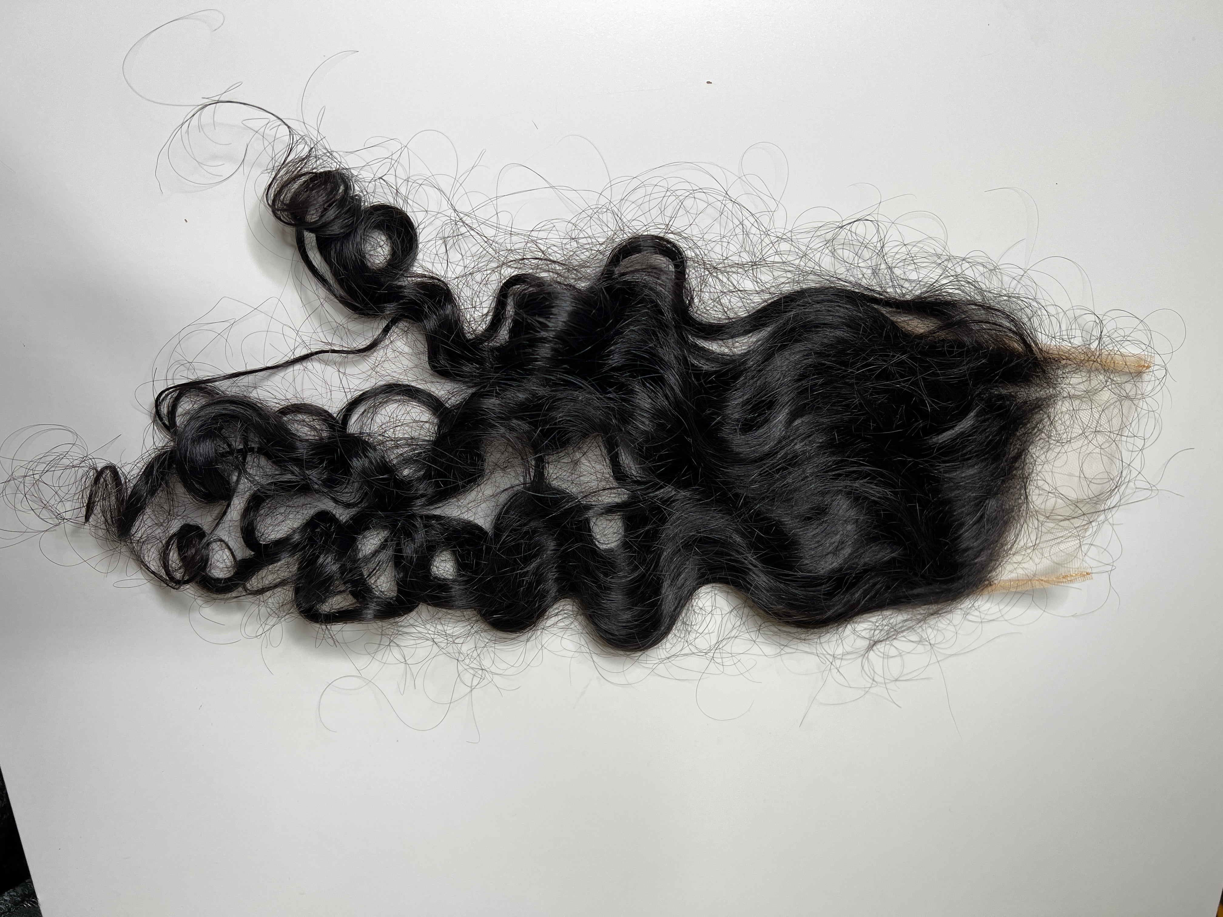 Organic wavy curly hair closure 4x4”