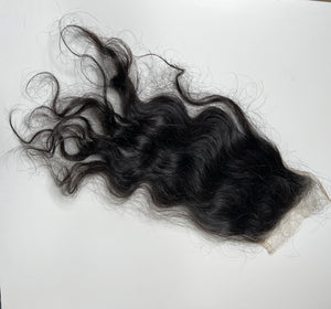 Organic wavy hair closure 5x5”