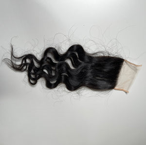 Organic wavy curly hair closure 4x4”